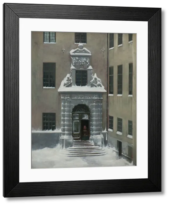 Framed Print : Winter Scene from the Present Foreign Office, Stockholm, mid 19th century. Creator: Karl Stefan Bennet Framed Print : Winter Scene from the Present Foreign Office, Stockholm, mid 19th century. Creator: Karl Stefan Bennet