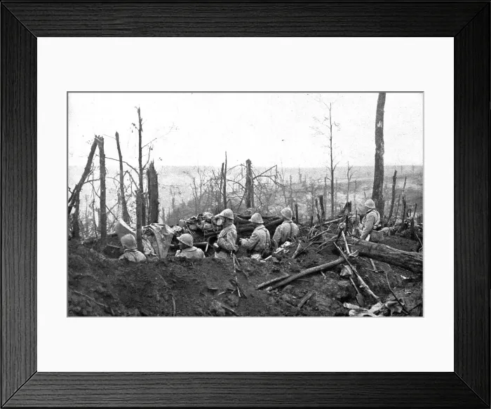 Framed Print : The Battle of La Malmaison; Our soldiers on German positions known as the Balcony, 1917 Creator: Unknown. The Battle of La Malmaison; Our soldiers on German positions known as the Balcony, 1917 Creator: Unknown Framed Print : The Battle of La Malmaison; Our soldiers on German positions known as the Balcony, 1917 Creator: Unknown. The Battle of La Malmaison; Our soldiers on German positions known as the Balcony, 1917 Creator: Unknown