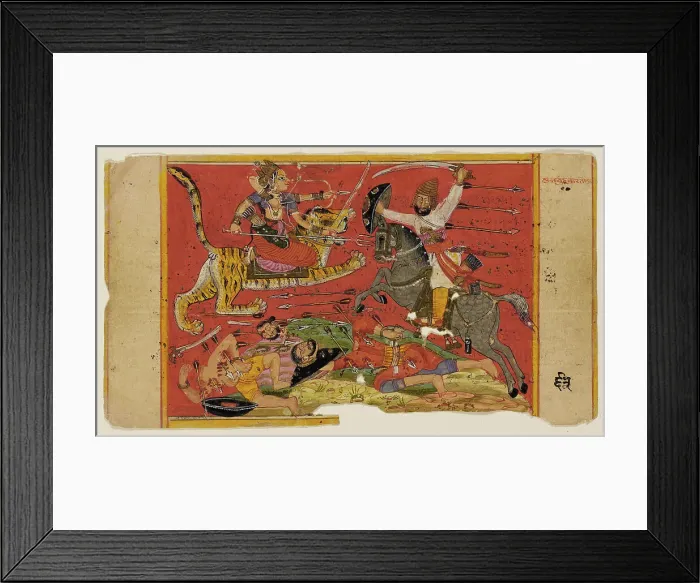 Framed Print : The Goddess in Battle (recto); The Goddess with Her Vanquished Foes (verso)... c1700. Creator: Unknown Framed Print : The Goddess in Battle (recto); The Goddess with Her Vanquished Foes (verso)... c1700. Creator: Unknown