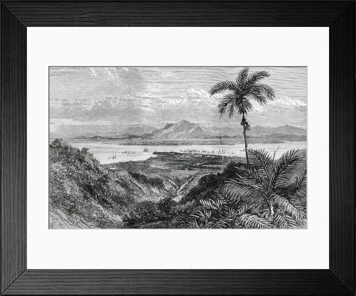 Framed Print : Georgetown, Penang, near Perak, in the Malay Peninsula, 1876. Creator: E. Hastie Framed Print : Georgetown, Penang, near Perak, in the Malay Peninsula, 1876. Creator: E. Hastie