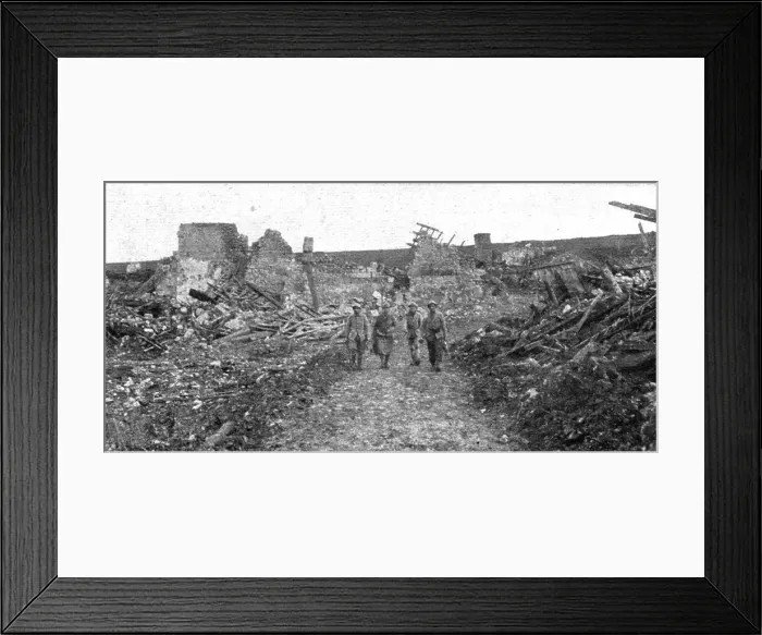 Framed Print : Hours of Victory; The ruins of La Malmaison farm, recaptured on October 23, 1917, 1917, 1917. Creator: Unknown Framed Print : Hours of Victory; The ruins of La Malmaison farm, recaptured on October 23, 1917, 1917, 1917. Creator: Unknown