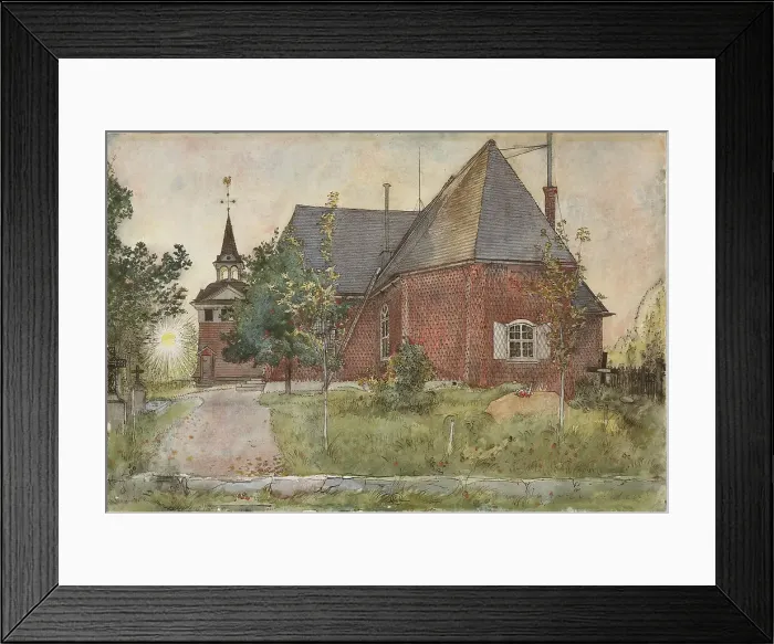 Framed Print : Old Sundborn Church. From A Home (26 watercolours). Creator: Carl Larsson Framed Print : Old Sundborn Church. From A Home (26 watercolours). Creator: Carl Larsson