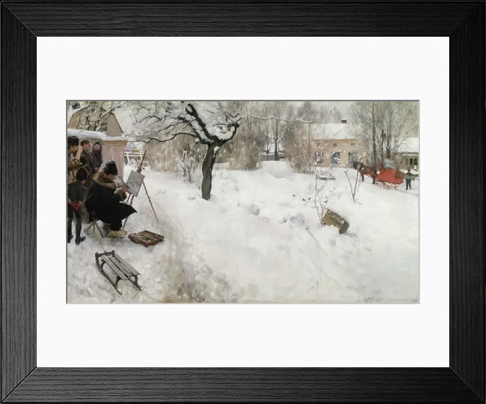 Framed Print : Open-Air Painter. Winter-Motif from Åsögatan 145, Stockholm, 1886. Creator: Carl Larsson Framed Print : Open-Air Painter. Winter-Motif from Åsögatan 145, Stockholm, 1886. Creator: Carl Larsson
