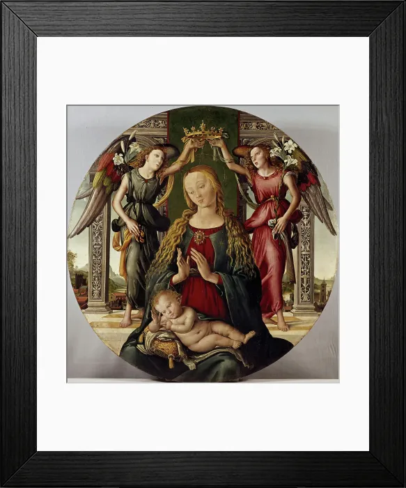 Framed Print : Madonna and Child with Two Angels, c1500. Creator: Agnolo di Domenico di Donnino Framed Print : Madonna and Child with Two Angels, c1500. Creator: Agnolo di Domenico di Donnino