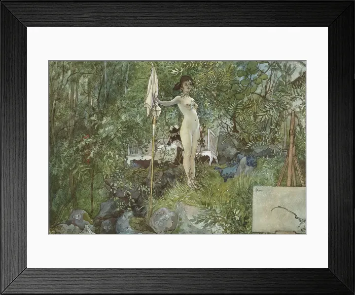 Framed Print : Open-Air Studio. From A Home (26 watercolours). Creator: Carl Larsson Framed Print : Open-Air Studio. From A Home (26 watercolours). Creator: Carl Larsson