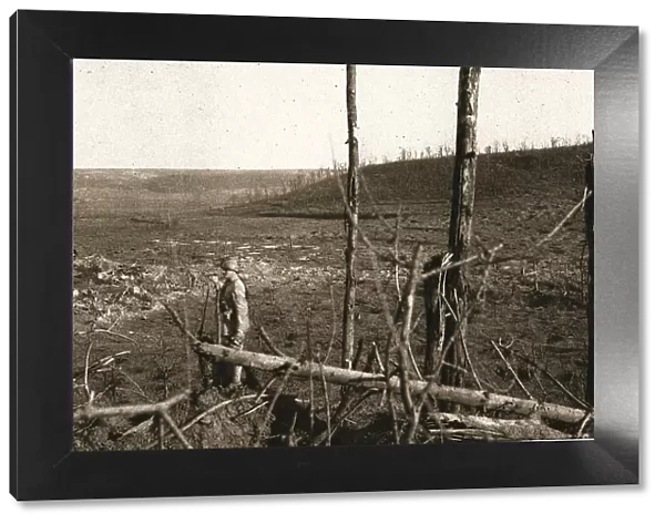 Recaptured Territory; On the right, in the background, the remains of Allemant... 1917. Creator: Unknown