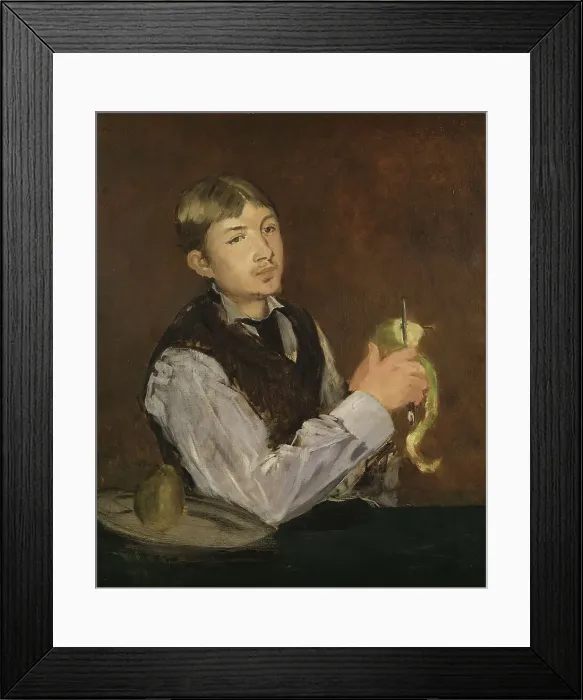 Framed Print : Young Boy Peeling a Pear, mid 19th century. Creator: Edouard Manet Framed Print : Young Boy Peeling a Pear, mid 19th century. Creator: Edouard Manet