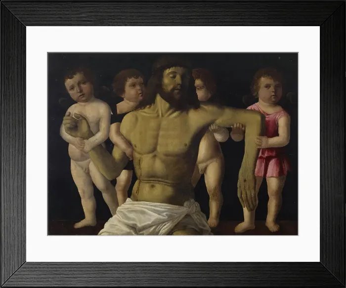 Framed Print : The Dead Christ Supported by Angels, late 1490s. Creator: Filippo Mazzola Framed Print : The Dead Christ Supported by Angels, late 1490s. Creator: Filippo Mazzola