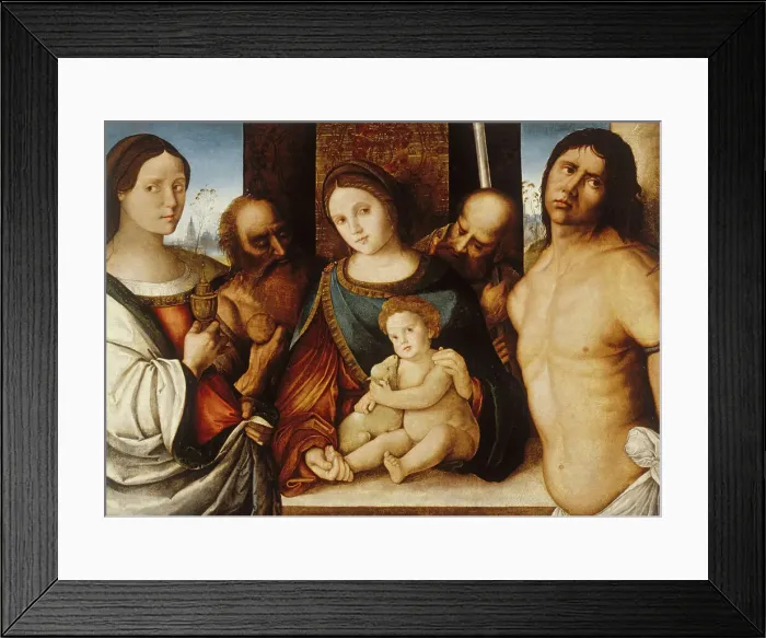 Framed Print : Madonna and Child with Saints, c1510-1515. Creator: Francesco Zaganelli Framed Print : Madonna and Child with Saints, c1510-1515. Creator: Francesco Zaganelli