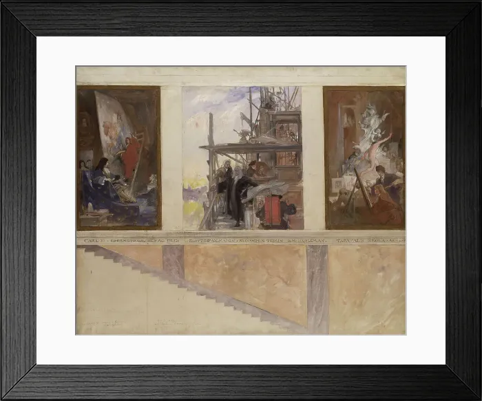 Framed Print : Second Proposed Decoration of the Walls in the Lower Hall of the Nationalmuseum, 1890-1891. Creator: Carl Larsson Framed Print : Second Proposed Decoration of the Walls in the Lower Hall of the Nationalmuseum, 1890-1891. Creator: Carl Larsson
