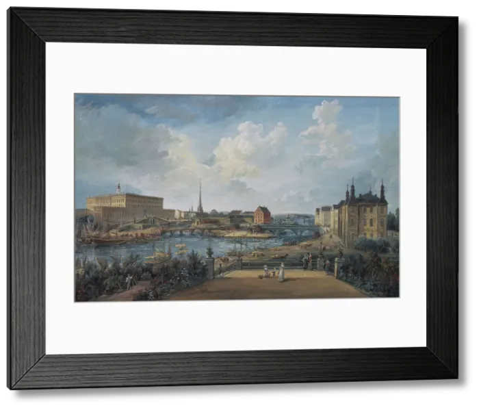 Framed Print : View of Stockholm, c18th century. Creator: Elias Martin Framed Print : View of Stockholm, c18th century. Creator: Elias Martin