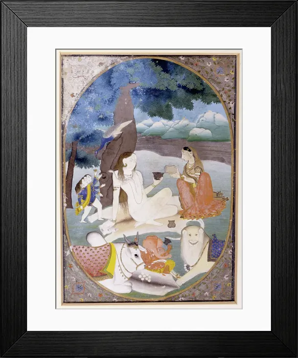 Framed Print : Shiva and His Family, early 19th century. Creator: Unknown Framed Print : Shiva and His Family, early 19th century. Creator: Unknown