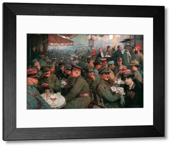 Framed Print : Cafe de la Paix During the War, 1917. Creator: Louis Remy Sabattier Framed Print : Cafe de la Paix During the War, 1917. Creator: Louis Remy Sabattier