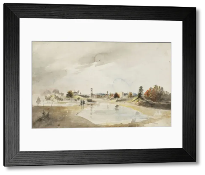 Framed Print : View of the northern archipelago east of the Ekotemplet in Hagaparken, c18th century. Creator: Elias Martin Framed Print : View of the northern archipelago east of the Ekotemplet in Hagaparken, c18th century. Creator: Elias Martin