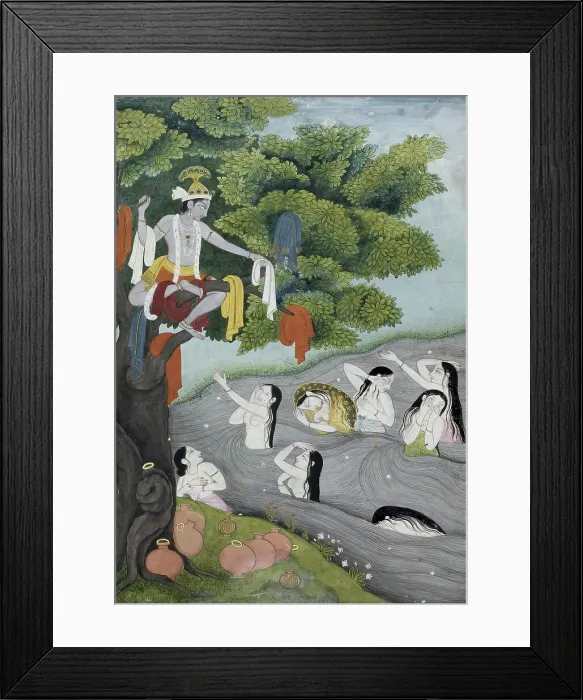Framed Print : Krishna Steals the Gopis Clothing, 1775-1800. Creator: Unknown Framed Print : Krishna Steals the Gopis Clothing, 1775-1800. Creator: Unknown