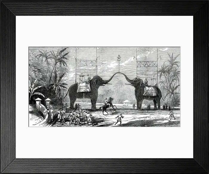 Framed Print : Arch at Colombo, Ceylon, on the occasion of the Royal Visit, from a sketch by one... 1876. Creator: Unknown Framed Print : Arch at Colombo, Ceylon, on the occasion of the Royal Visit, from a sketch by one... 1876. Creator: Unknown