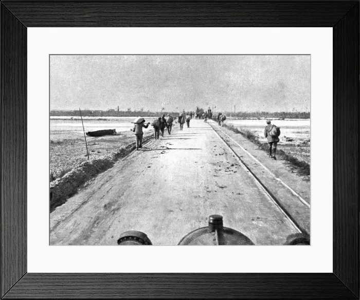 Framed Print : The Dark Hours of Italy; One of the Tagliamento bridges during the retreat... 1917. Creator: Unknown Framed Print : The Dark Hours of Italy; One of the Tagliamento bridges during the retreat... 1917. Creator: Unknown