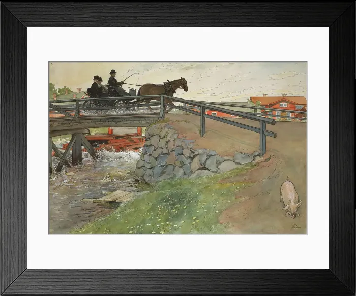 Framed Print : The Bridge. From A Home (26 watercolours). Creator: Carl Larsson Framed Print : The Bridge. From A Home (26 watercolours). Creator: Carl Larsson