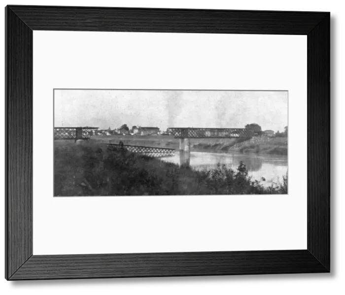 Framed Print : The Dark Hours of Italy; A bridge over the Livenza, which the Italians blew up.. 1917. Creator: Unknown Framed Print : The Dark Hours of Italy; A bridge over the Livenza, which the Italians blew up.. 1917. Creator: Unknown
