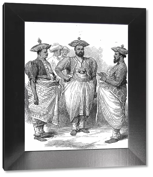 Cinghalese Chiefs waiting for the Prince of Wales at Kandy, Ceylon, from a sketch by... 1876. Creator: Unknown