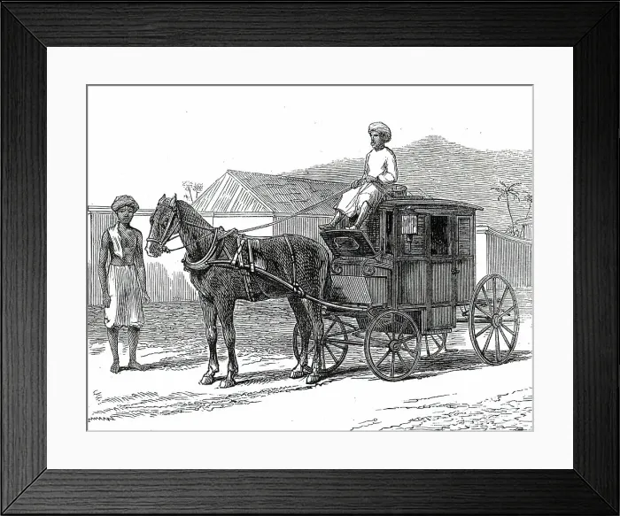 Framed Print : Hackney Carriage, Madras, 1876. Creator: Unknown Framed Print : Hackney Carriage, Madras, 1876. Creator: Unknown