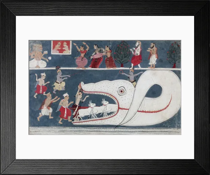 Framed Print : Krishna Kills Aghasura, 1675-1700. Creator: Unknown Framed Print : Krishna Kills Aghasura, 1675-1700. Creator: Unknown