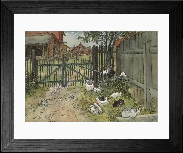 Framed Print : The Gate. From A Home (26 watercolours). Creator: Carl Larsson Framed Print : The Gate. From A Home (26 watercolours). Creator: Carl Larsson