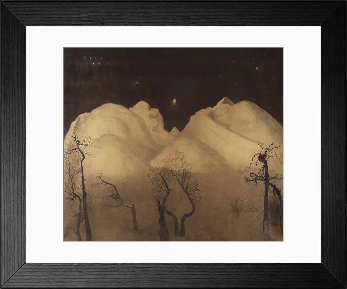 Framed Print : Winter Night in the Mountains. Study, from 1901 until 1902. Creator: Harald Sohlberg Framed Print : Winter Night in the Mountains. Study, from 1901 until 1902. Creator: Harald Sohlberg