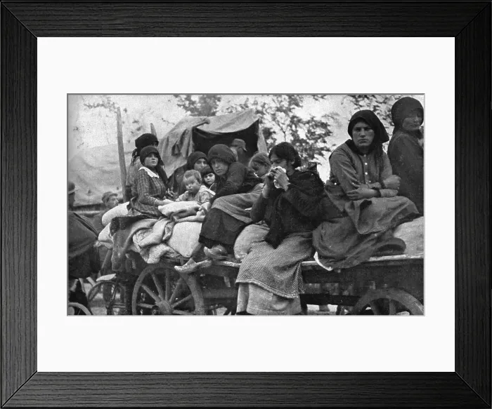 Framed Print : The Dark Hours of Italy; Women and children of Friuli and Carnia fleeing... 1917. Creator: Unknown Framed Print : The Dark Hours of Italy; Women and children of Friuli and Carnia fleeing... 1917. Creator: Unknown