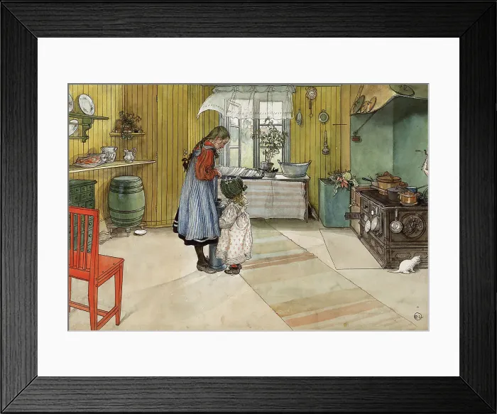 Framed Print : The Kitchen. From A Home (26 watercolours). Creator: Carl Larsson Framed Print : The Kitchen. From A Home (26 watercolours). Creator: Carl Larsson