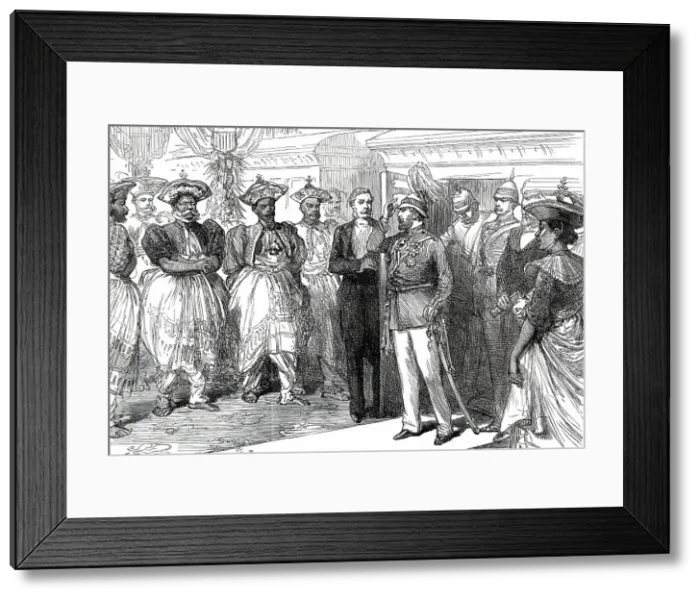 Framed Print : Reception of the Prince at Kandy, Ceylon, 1876. Creator: Unknown Framed Print : Reception of the Prince at Kandy, Ceylon, 1876. Creator: Unknown