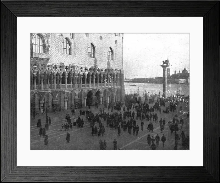Framed Print : The Dark Hours of Italy; The Piazzetta, in front of the Doge's Palace.... 1917. Creator: Unknown. The Dark Hours of Italy; The Piazzetta, in front of the Doge's Palace.... 1917. Creator: Unknown Framed Print : The Dark Hours of Italy; The Piazzetta, in front of the Doge's Palace.... 1917. Creator: Unknown. The Dark Hours of Italy; The Piazzetta, in front of the Doge's Palace.... 1917. Creator: Unknown