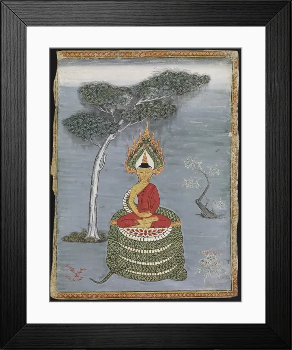 Framed Print : Buddha Mucalinda, 19th Century. Creator: Unknown Framed Print : Buddha Mucalinda, 19th Century. Creator: Unknown
