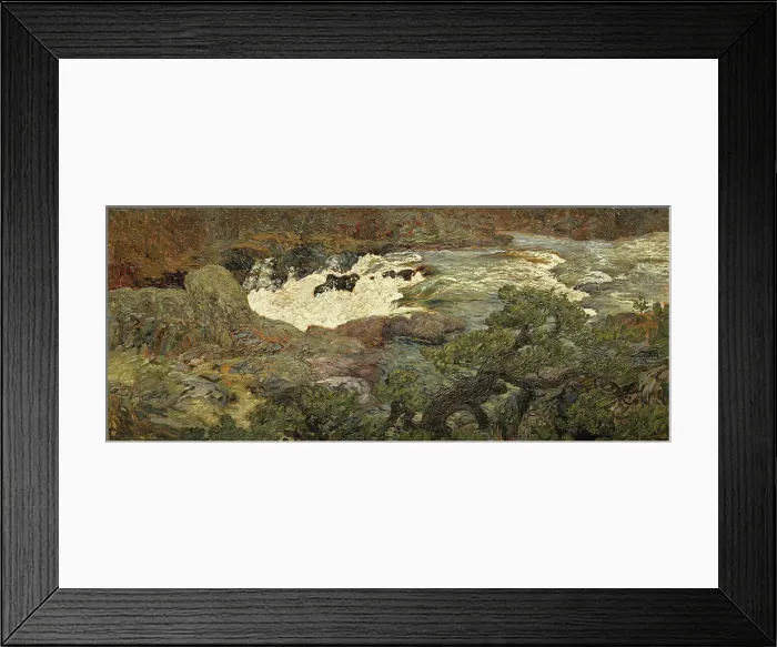 Framed Print : Waterfall, Porjus, 1915. Creator: Helmer Osslund Framed Print : Waterfall, Porjus, 1915. Creator: Helmer Osslund