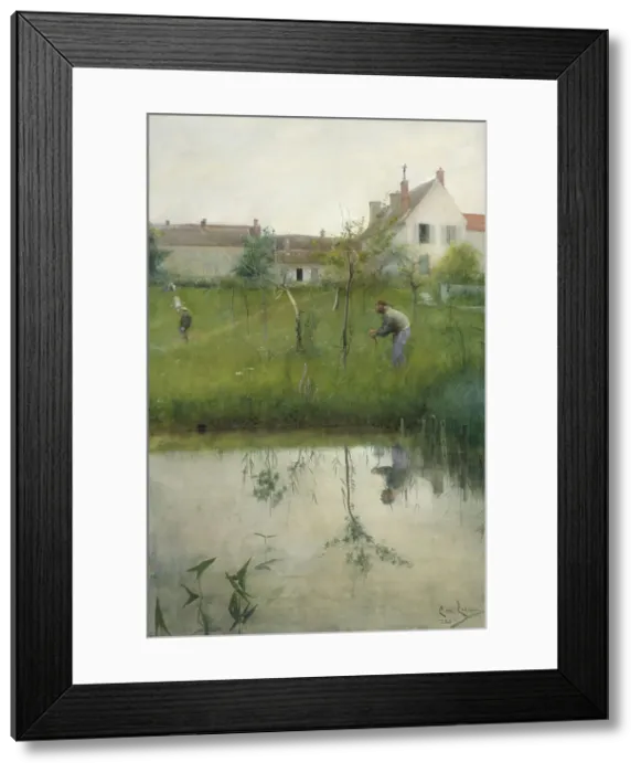Framed Print : The Old Man and the Nursery Garden, 1883. Creator: Carl Larsson Framed Print : The Old Man and the Nursery Garden, 1883. Creator: Carl Larsson