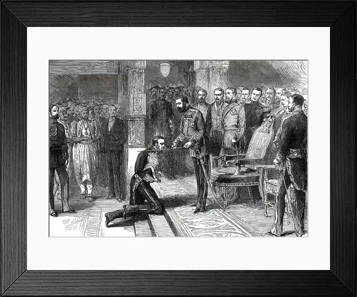 Framed Print : The Prince of Wales knighting the Right Hon. W. H. Gregory... 1876. Creator: Unknown Framed Print : The Prince of Wales knighting the Right Hon. W. H. Gregory... 1876. Creator: Unknown