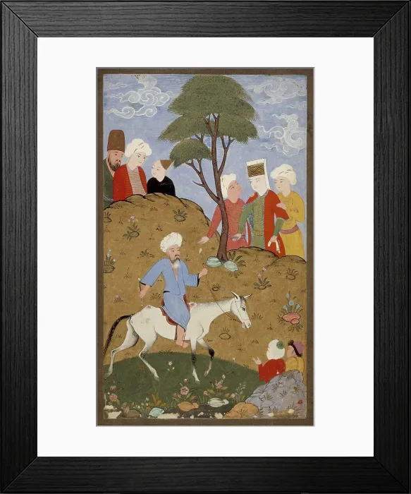 Framed Print : Darvish or Shaykh on a Mule, between c1575 and c1585. Creator: Unknown Framed Print : Darvish or Shaykh on a Mule, between c1575 and c1585. Creator: Unknown