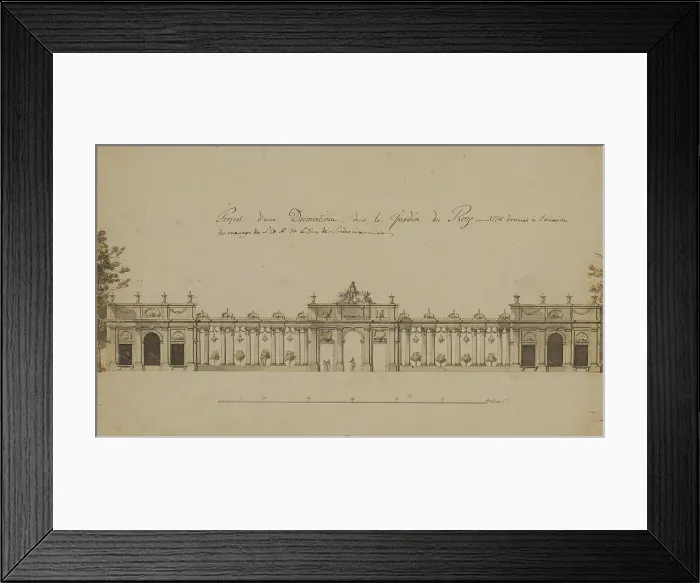 Framed Print : View of the orangery in the Kungstradgarden, decorated on the occasion of Duke Karl's...in 1774. Creator: Jean Eric Rehn Framed Print : View of the orangery in the Kungstradgarden, decorated on the occasion of Duke Karl's...in 1774. Creator: Jean Eric Rehn