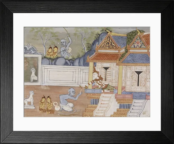 Framed Print : Vessantara Jataka, Chapter 8 (The Royal Children), 1920-1940. Creator: Unknown Framed Print : Vessantara Jataka, Chapter 8 (The Royal Children), 1920-1940. Creator: Unknown