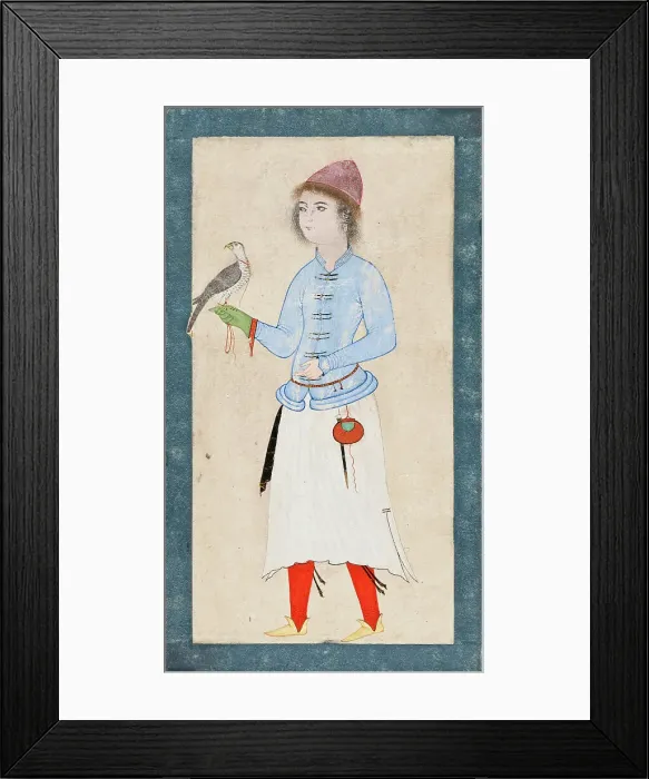 Framed Print : Portrait of a Falconer Holding a Hawk on Gloved Right Hand (image 2 of 2), Late 16th century. Creator: Unknown Framed Print : Portrait of a Falconer Holding a Hawk on Gloved Right Hand (image 2 of 2), Late 16th century. Creator: Unknown