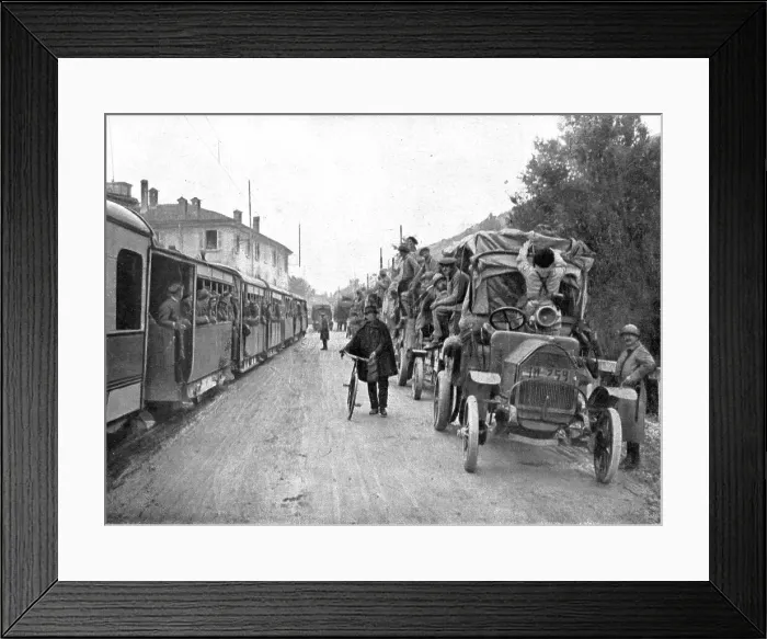 Framed Print : French Troops in Italy; Two convoys on the road from Brescia to Verona... 1917. Creator: Unknown Framed Print : French Troops in Italy; Two convoys on the road from Brescia to Verona... 1917. Creator: Unknown