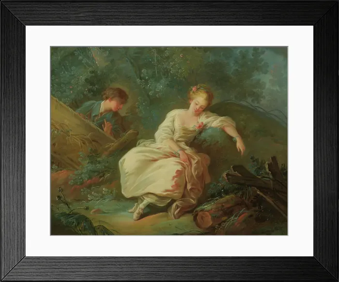 Framed Print : Young Couple in a Landscape, c18th century. Creator: Jean Baptiste Marie Huet Framed Print : Young Couple in a Landscape, c18th century. Creator: Jean Baptiste Marie Huet