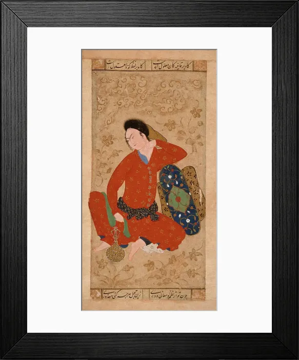 Framed Print : Seated Youth Leaning on a Bolster, c1605. Creator: Unknown Framed Print : Seated Youth Leaning on a Bolster, c1605. Creator: Unknown