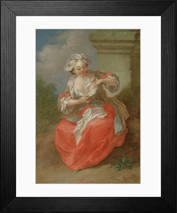 Framed Print : Young Girl Chasing Fleas, c1720s. Creator: Jean-Baptiste Lebel Framed Print : Young Girl Chasing Fleas, c1720s. Creator: Jean-Baptiste Lebel