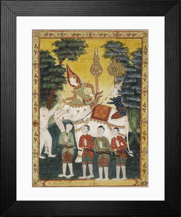 Framed Print : Vessantara Jataka, Chapter 2 (Himavanta Forest), c1850-1870. Creator: Unknown Framed Print : Vessantara Jataka, Chapter 2 (Himavanta Forest), c1850-1870. Creator: Unknown
