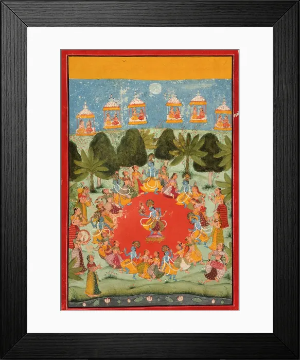 Framed Print : Krishna's Dance of Delight (Rasa Lila), between c1675 and c1700. Creator: Unknown Framed Print : Krishna's Dance of Delight (Rasa Lila), between c1675 and c1700. Creator: Unknown