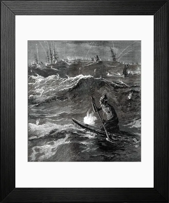 Framed Print : Illumination of the surf at Madras, 1876. Creator: Unknown Framed Print : Illumination of the surf at Madras, 1876. Creator: Unknown