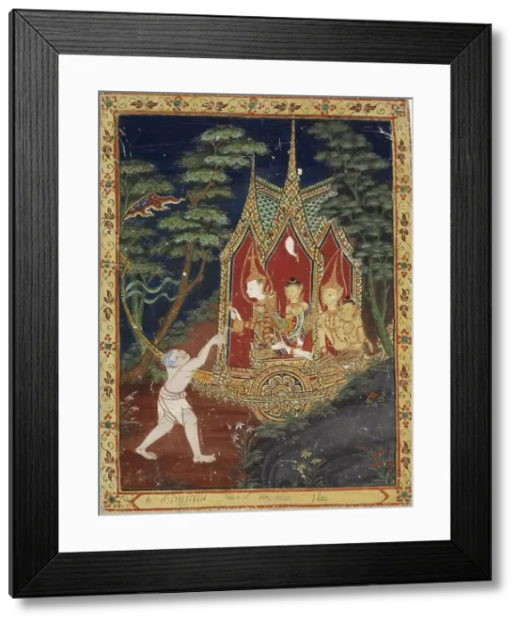 Framed Print : Vessantara Jataka, Chapter 3 (The Gift), c1850-1870. Creator: Unknown Framed Print : Vessantara Jataka, Chapter 3 (The Gift), c1850-1870. Creator: Unknown