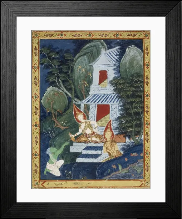 Framed Print : Vessantara Jataka, Chapter 10 (Indra's Realm), 1850-1870. Creator: Unknown Framed Print : Vessantara Jataka, Chapter 10 (Indra's Realm), 1850-1870. Creator: Unknown