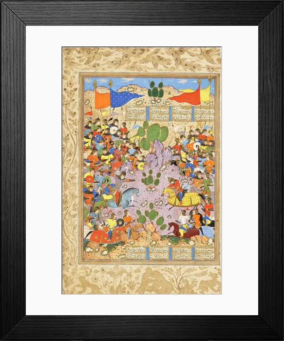 Framed Print : The Battle between Bahram Chubina and Sava Shah (image 1 of 9), c1560. Creator: Unknown Framed Print : The Battle between Bahram Chubina and Sava Shah (image 1 of 9), c1560. Creator: Unknown
